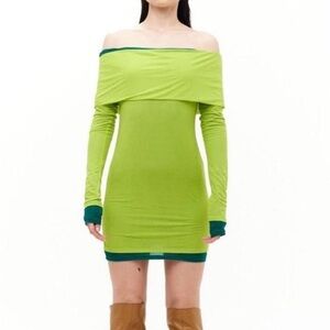 Green Off-Shoulder Dress